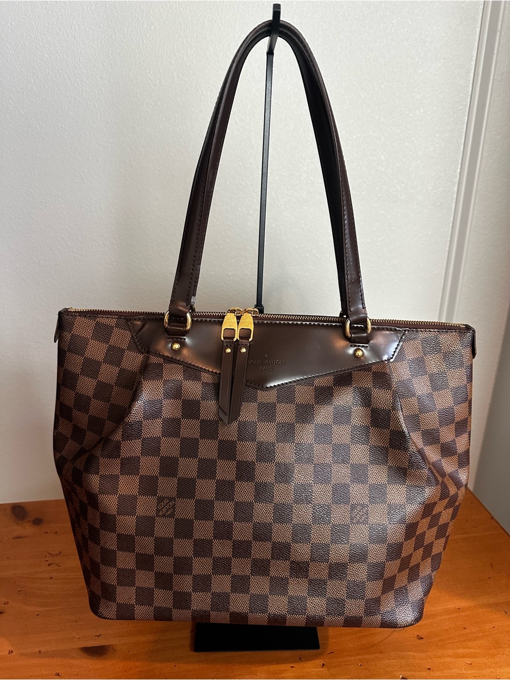 Louis Vuitton Brown Damier Ebene Canvas Westminster GM with Dark Brown Trim